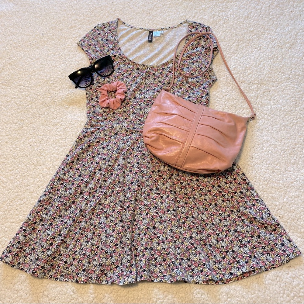 Pink Floral Skater Dress